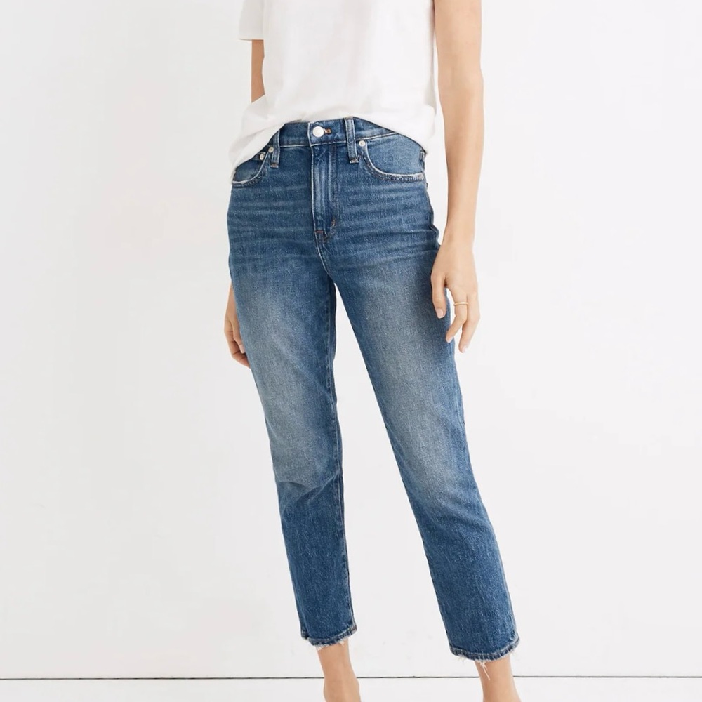 Madewell High-Rise Slim Boyjean in Laverne Wash